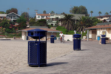Urban Renaissance Receptacle side opening, integrated recycle bin, Updrop