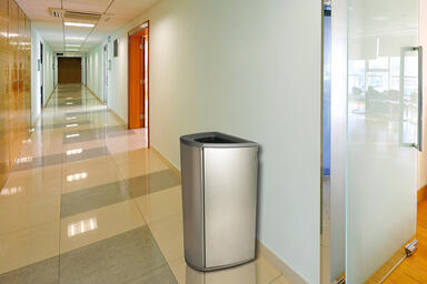 Axis Litter &amp; Recycling Receptacle with lid and base in Argento Texture