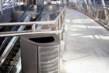 Axis Litter & Recycling Receptacle with lid in Slate Texture powdercoat