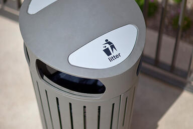 Dispatch Litter & Recycling Receptacle, 45 gallon, split-stream