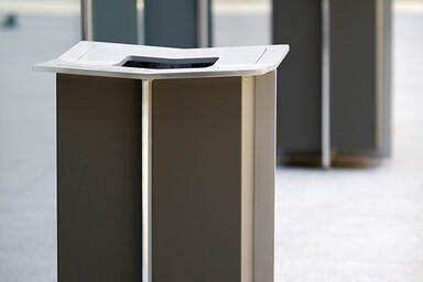 Knight Litter Receptacles shown with Slate Texture powdercoat