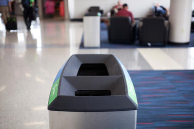 Transit Litter &amp; Recycling Receptacle, dual-stream configuration