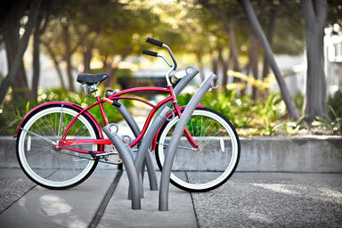 Bike Garden Bike Racks, cast-in-place, Aluminum Texture powdercoat