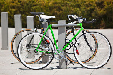 Capitol Bike Racks shown with Aluminum Texture powdercoat