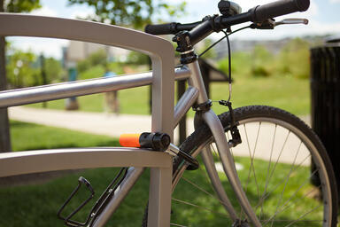 Cordia Bike Rack shown with Argento Texture powdercoat