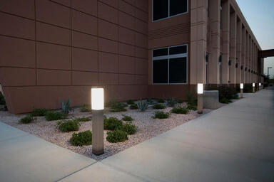 Rincon Bollards shown in Stainless Steel with Satin finish