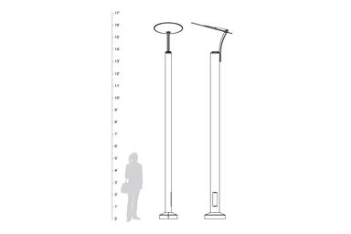3Rivers Pedestrian Lighting, shown to scale.