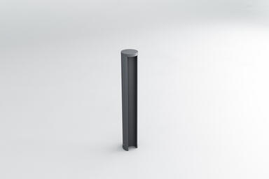 Radia Hardwired Bollard with body and cove interior in Cool Grey Texture