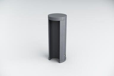Radia Pathway Bollard with body and cove interior in Cool Grey Texture