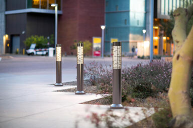 Light Column Bollards shown with 360 degree Strum shields
