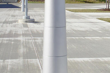 Lighthouse Bollard shown with Silver Texture powdercoat