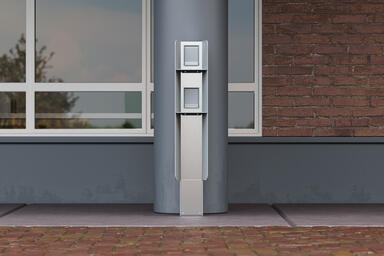 Tenza Charging Station, 53&quot;, in 2-garage configuration with Cool Grey Texture