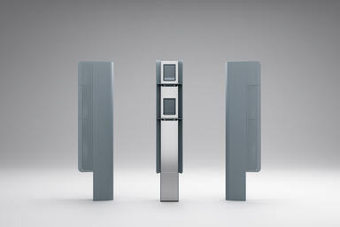 Tenza Charging Stations, 53&quot;, in 2-garage configuration with Cool Grey Texture