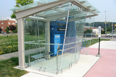 Custom Powdercoated Stainless Steel bus shelter and Transit Seating