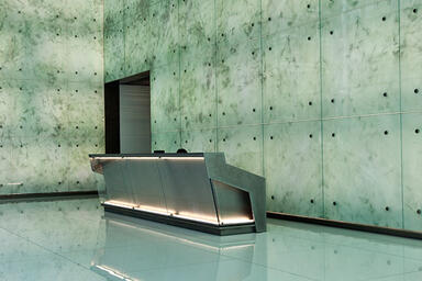 Reception desk in Stainless Steel with Mist finish
