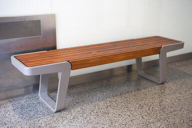Circuit Bench shown with Argento Texture powdercoated frame and FSC® Recycled