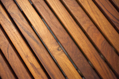 Detail of Circuit Bench FSC® Recycled reclaimed Teak hardwood slats