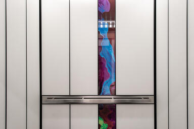 LEVELe-101 Elevator Interior; Capture panels in ViviSpectra Spectrum glass