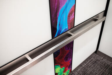 LEVELe-101 Elevator Interior; Capture panels in ViviSpectra Spectrum glass