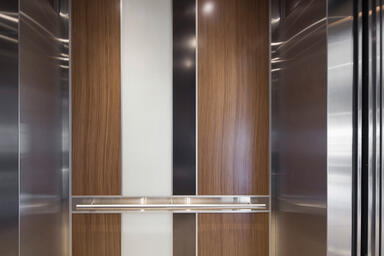 LEVELe-101C Elevator Interior; Capture panels in ViviChrome Chromis glass with W