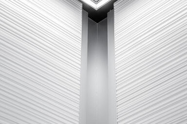 LEVELe-104 Elevator Interior with Minimal panels in Bonded Quartz, White with Lo