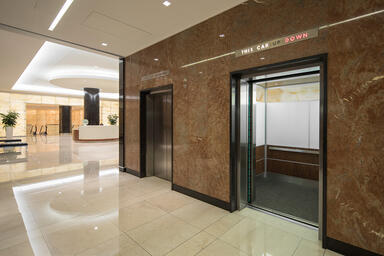LEVELe-106 Elevator Interior with LightPlane Panels in custom ViviStone