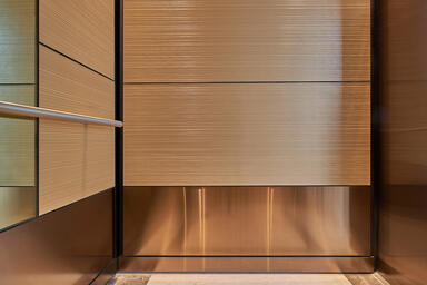 LEVEL-105 Elevator Interior with customized panel layout; Minimal panels