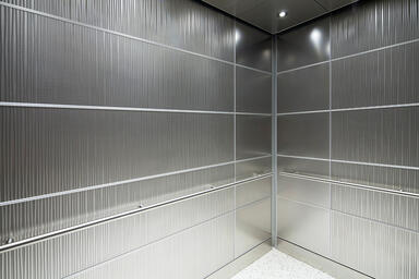 LEVELe-103 Elevator Interior with Capture panels in Stainless Steel 