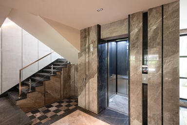 LEVELe-105 Elevator Interiors with customized panel layout; Bonded Aluminum