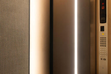 LEVELe-105 Elevator Interior with customized panel layout; Capture panels in Bon