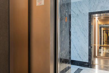 LEVELe-105 Elevator Interiors with customized panel layout; Capture panels in Bo