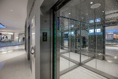 LEVELe-105B Elevator Interior with customized panel layout and LightPlane Panels
