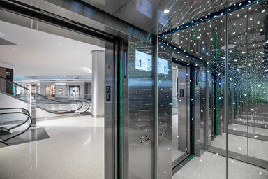 LEVELe-105 Elevator Interior with customized panel layout and LightPlane Panels 