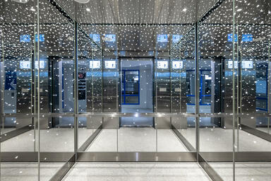 LEVELe-105B Elevator Interior with customized panel layout and LightPlane Panels