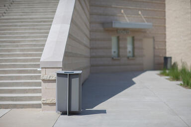 Knight Litter Receptacle shown with Slate Texture powdercoat