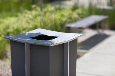 Knight Litter Receptacle shown with Slate Texture powdercoat