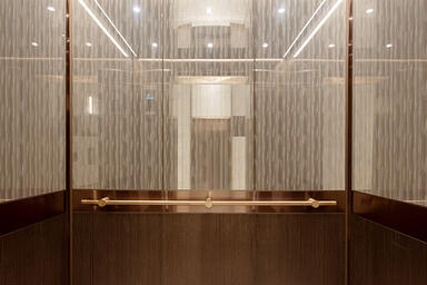 LEVELe-105 Elevator Interiors with customized panel layout; Minimal panels