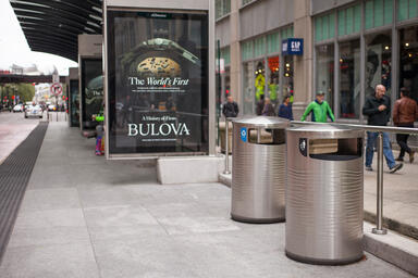 Universal Litter &amp; Recycling Receptacles shown in 30 gallon