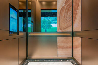 LEVELe-103 Elevator Interior with customized panel layout; Minimal panels