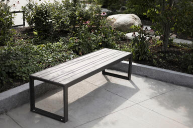 Dash Bench with frame in Slate Texture powdercoat and seat in TENSL