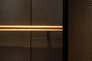 LEVELe-105 Elevator Interiors with customized panel layout; Minimal panels in Bo