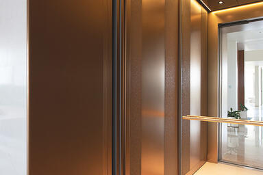 LEVELe-105 Elevator Interior with customized panel layout: Minimal panels