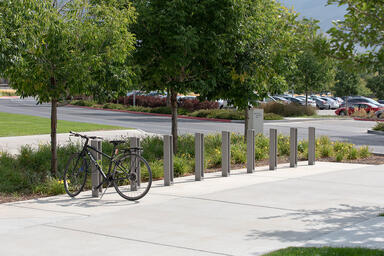 Capitol Bike Racks with Argento Texture powdercoat at doTERRA Corporate Campus