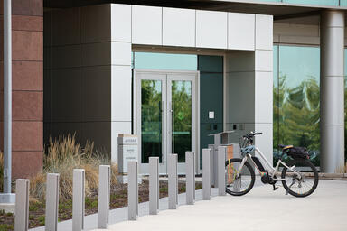 Capitol Bike Racks with Argento Texture powdercoat; Apex Litter &amp; Recycling