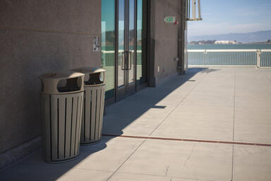 Dispatch Litter &amp; Recycling Receptacles shown in 36 gallon, single stream
