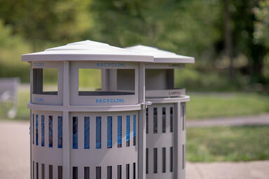 Urban Renaissance Litter &amp; Recycling Receptacles shown in 36-gallon, side openin