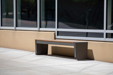 Vector Seating System shown in 8-foot, backless configuration with Slate Texture