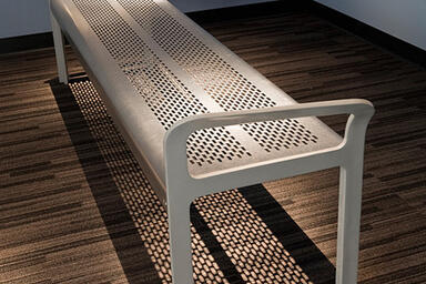 Ratio bench shown in backless configuration with Aluminum Texture powdercoated 