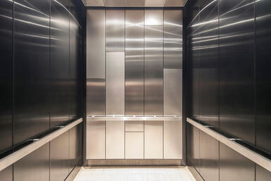 LEVELe-108 Elevator Interiors with customized panel layout with Minimal panels i