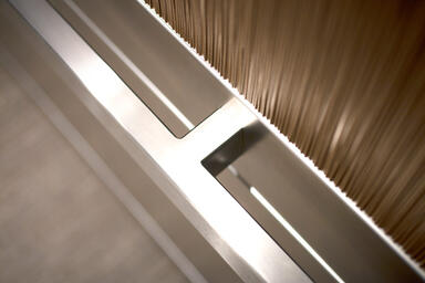 Rectangular handrail in Satin Stainless Steel shown in LEVELe-106 